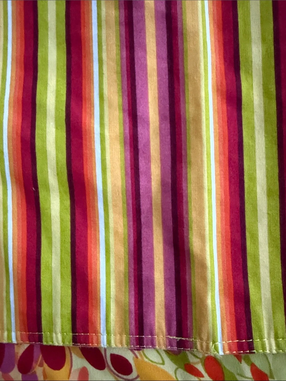 Fiesta Reversible Placemats in Floral and Stripes Yellow, Pink & Green Set of 2